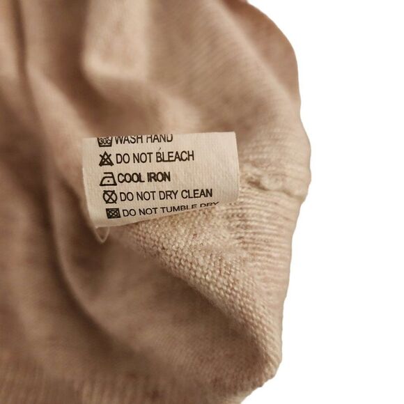 Unicorn Sweater Womens Size M Oatmeal Purple Pink Pullover Thin Knit Ribbed - Picture 6 of 7